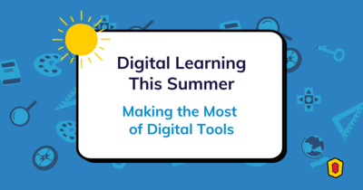 Kids using digital learning tools during summer activities